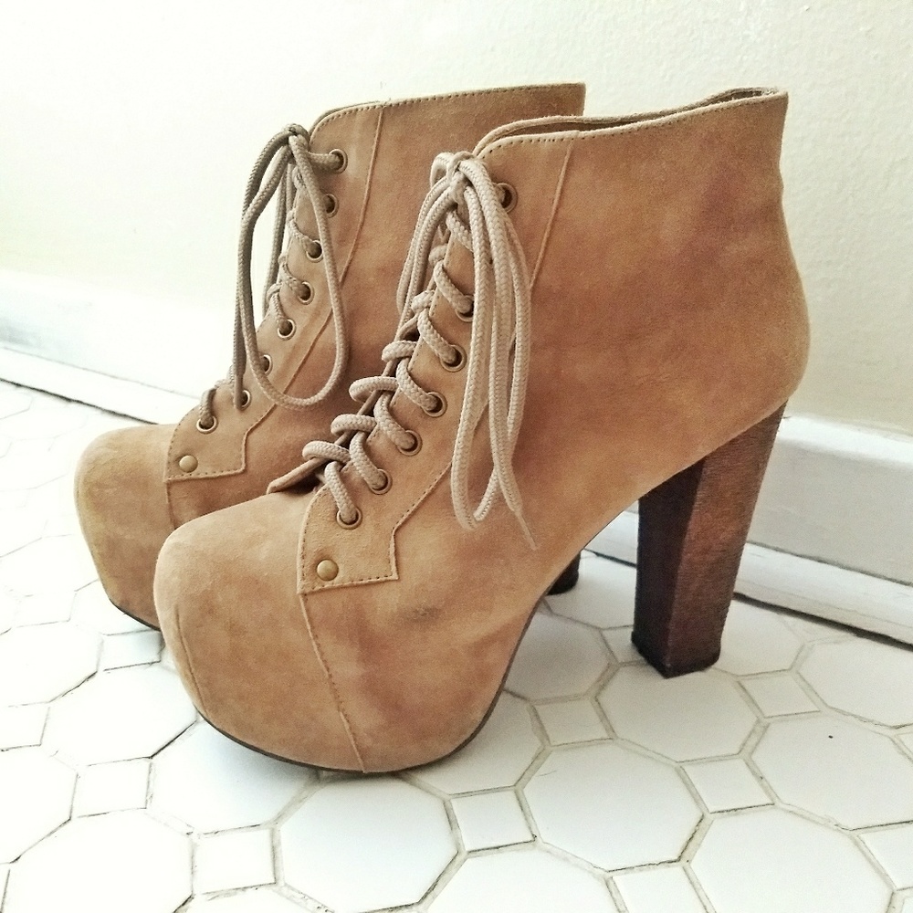 Jeffrey Campbell Lita suede platform ankle booties